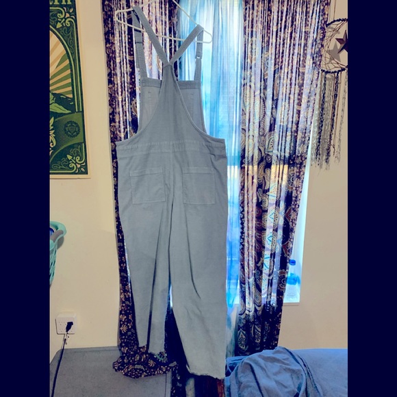 American Eagle Light Blue Corduroy Overalls - Picture 2 of 3